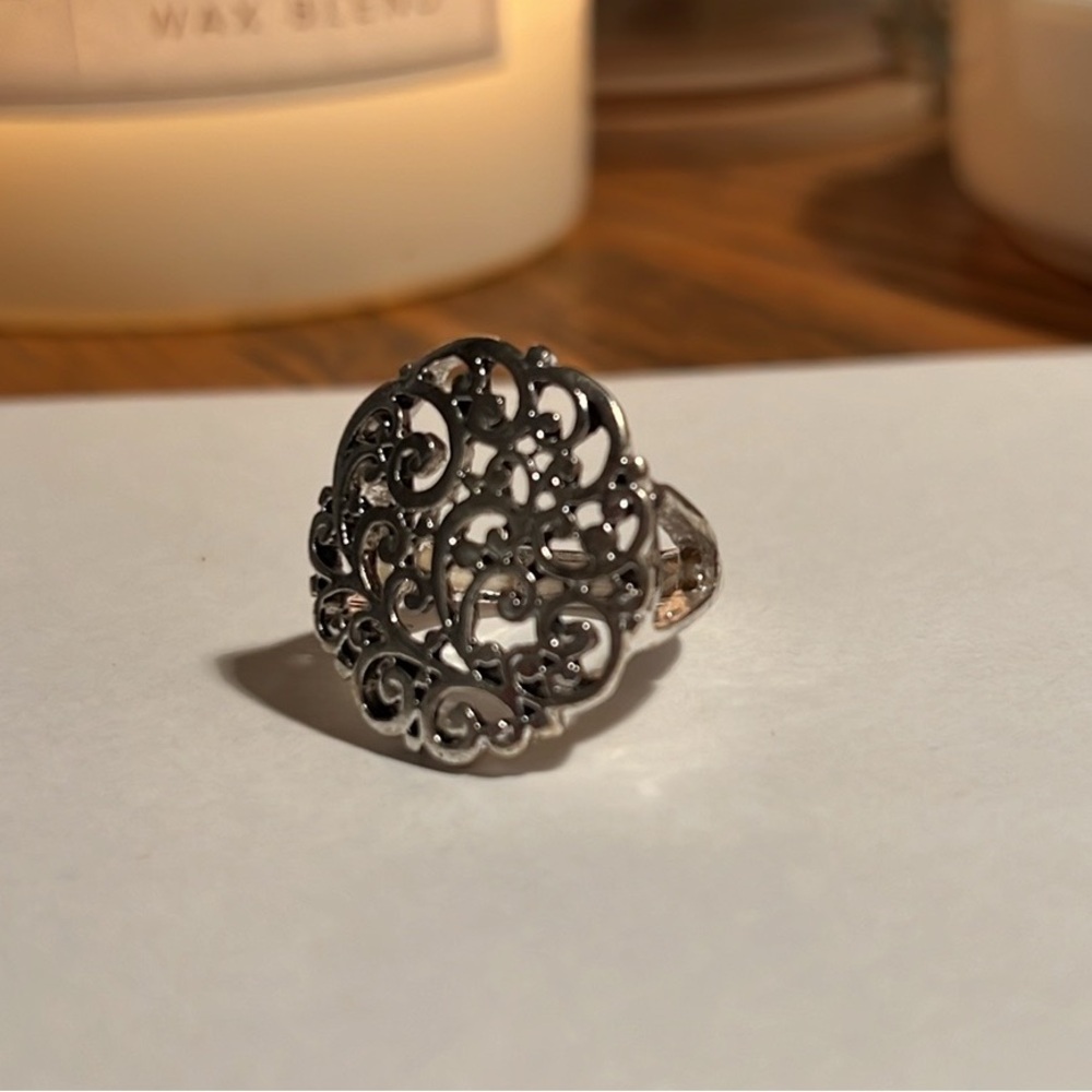 Costume jewelry silver elastic ring